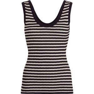 Tommy Hilfiger x Zendaya Striped Knit Top sz 6 small like new  black metallic